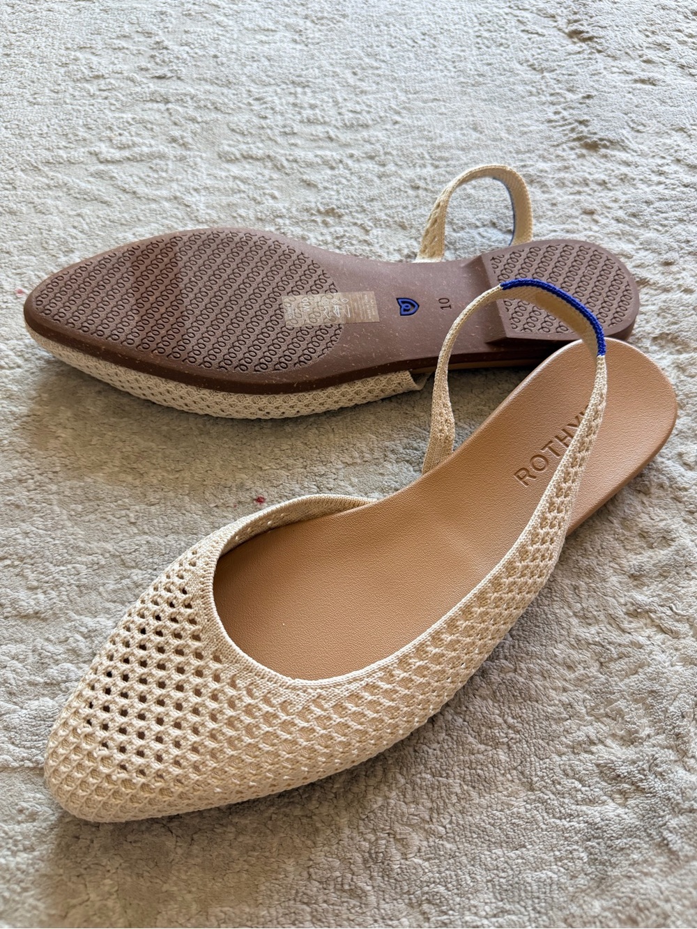 Rothy's Woven Pointed Toe Almond Slingback Flats Size 10 NWOB) - Picture 3 of 9